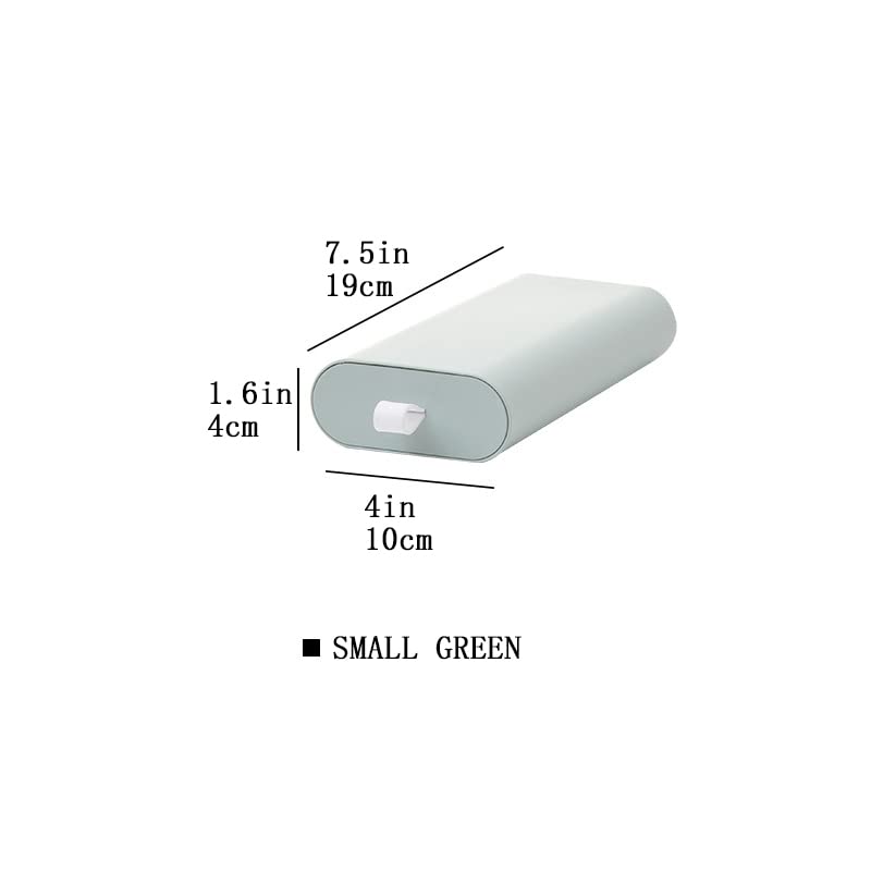 Hidden Self-Adhesive Under Desk Drawer Organizer - Slide-Out Plastic Storage Drawer for Office, School, Kitchen & Home - Space Saving Green Under Desk Organizer (Small) - Perfect for Storing Stationery, Utensils & Small Items