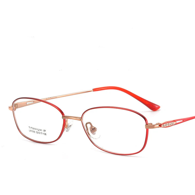 Bclear Women's Full Rim Oval Titanium Eyeglasses 7955 - Lightweight & Durable Glasses for Work, Reading & Everyday Use