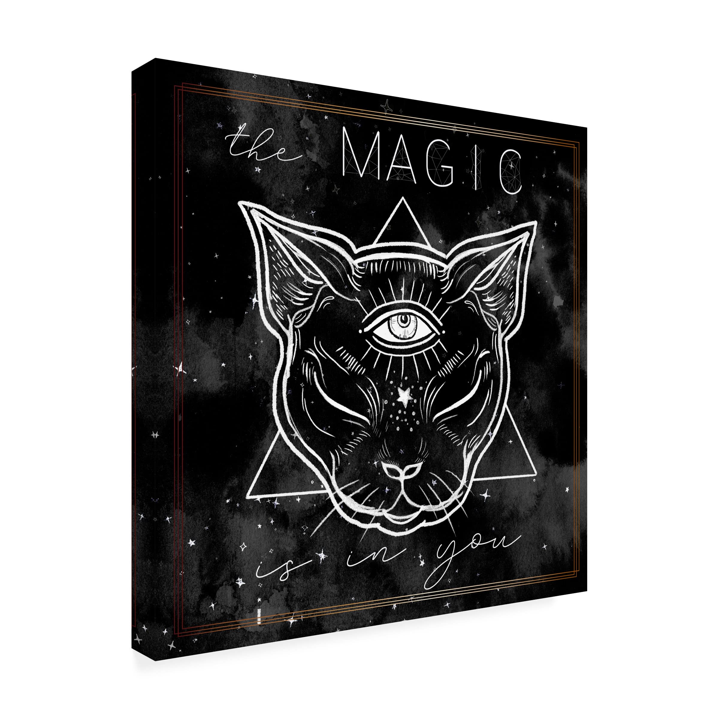 Mystical Cat I Canvas Art Print by Jennifer Paxton Parker - Handmade Wall Decor for Living Room, Bedroom & Office - Unique Cat Lover Gift Idea