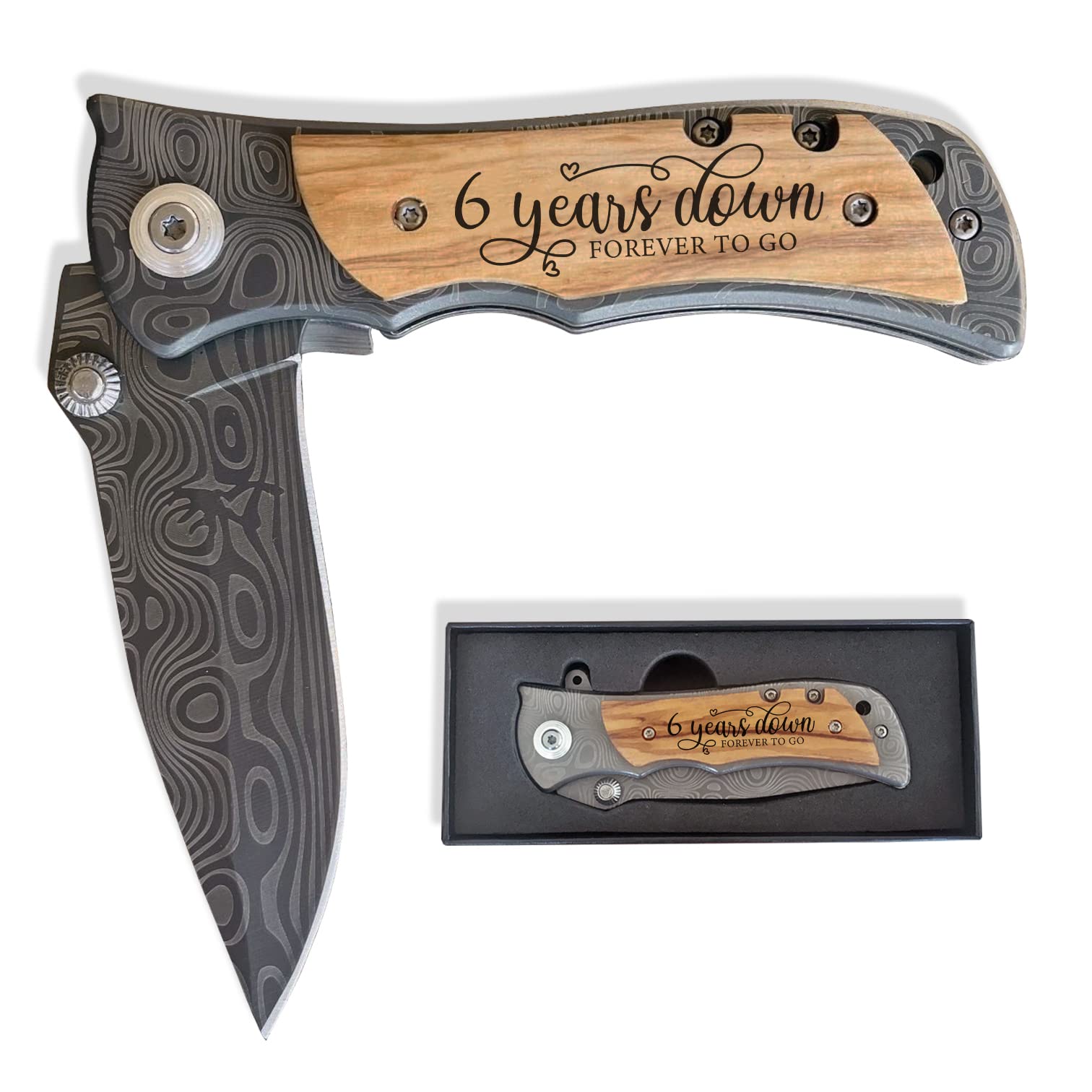 6th Wedding Anniversary Gifts for Him - Personalized Iron Keepsake for Husband - Unique 6 Year Marriage Present for Men - Perfect for Romantic Celebrations & Special Moments