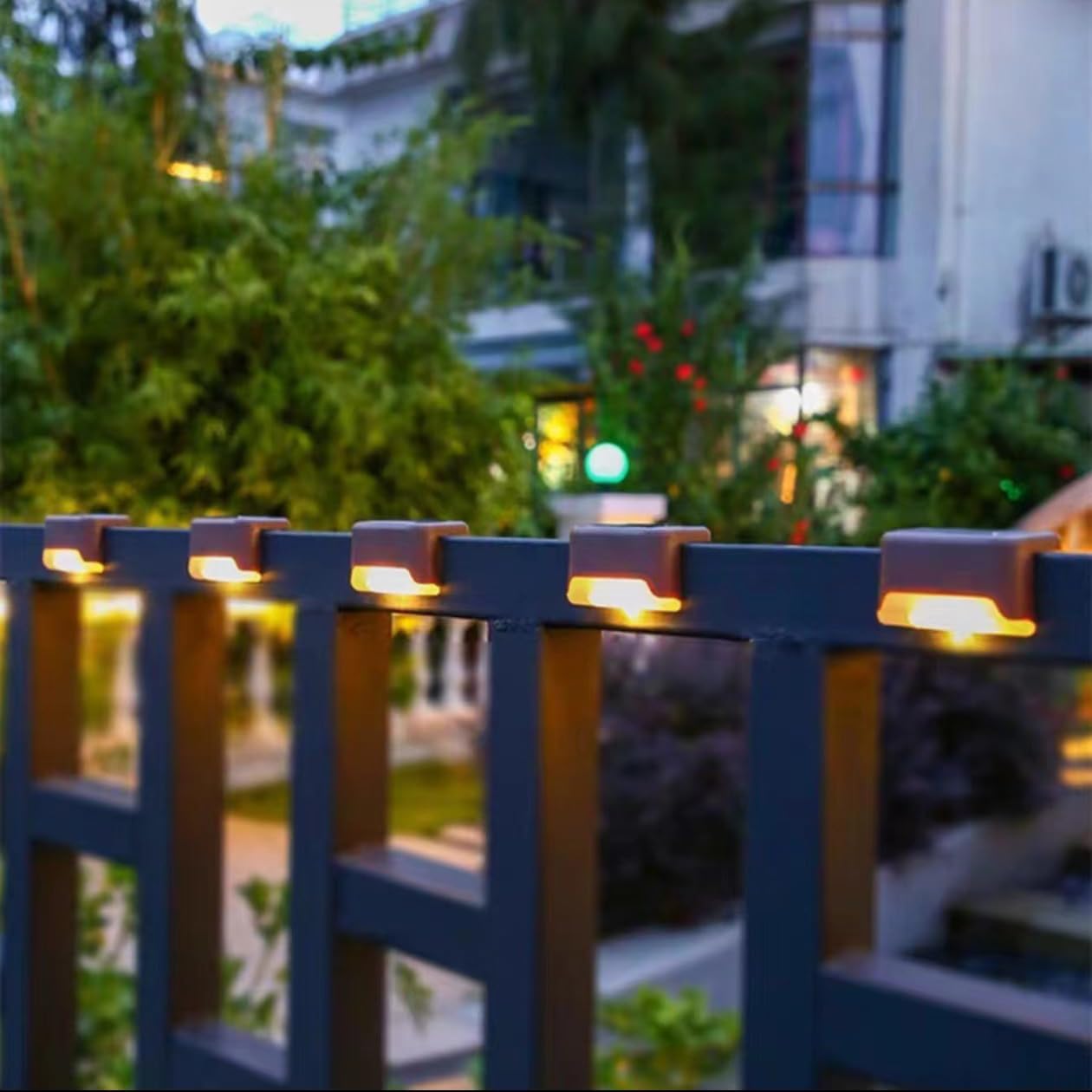 8 Pack Solar Deck Lights Outdoor - Waterproof LED Pathway Lights for Poolside, Deck, Stairway & Garden Decoration (Black Shell, Warm White) - Perfect for Patio, Walkway & Landscape Lighting at Night