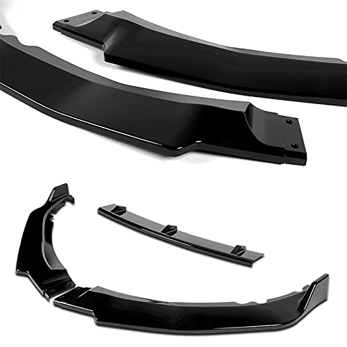 HYPERSPEED 3PCS CK-Style ABS Front Bumper Spoiler Lip for 2011-2017 Honda Odyssey - Painted Black Car Body Kit, Exterior Accessories & Air Chin - Perfect for Street Racing, Car Shows & Custom Styling