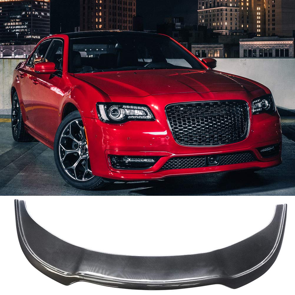 NINTE 1-Piece Carbon Fiber Style Front Bumper Lip Spoiler for 2015-2023 Chrysler 300 300C 300S SRT - PP Material, Aggressive Styling & Enhanced Aerodynamics - Perfect for Car Enthusiasts & Street Racing
