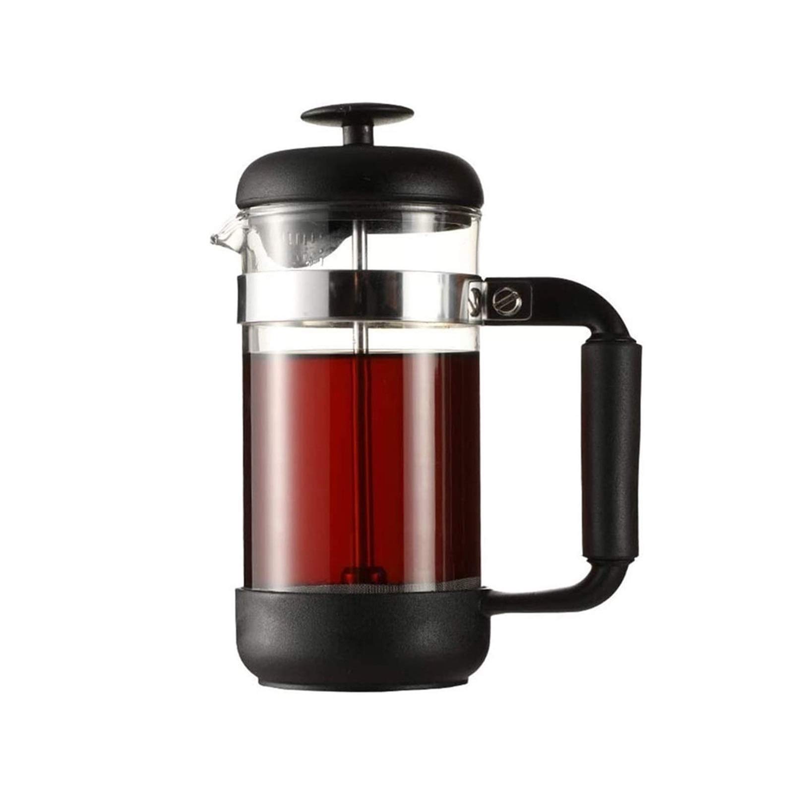 Premium Pictetw French Press Coffee Maker - 12 oz/350 ML Large Stainless Steel Tea Infuser - Ideal for Morning Brews & Rich Flavor Extraction - Perfect for Home, Office, or Camping Use - Black