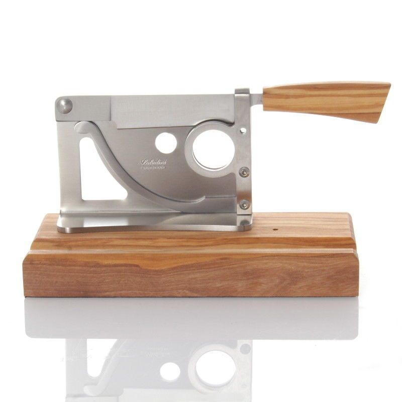 Premium Italian Saladini Table Cigar Cutter with Ox Horn Handle - Luxury Cigar Accessory for Home Bars, Smoking Lounges & Gifts for Cigar Enthusiasts
