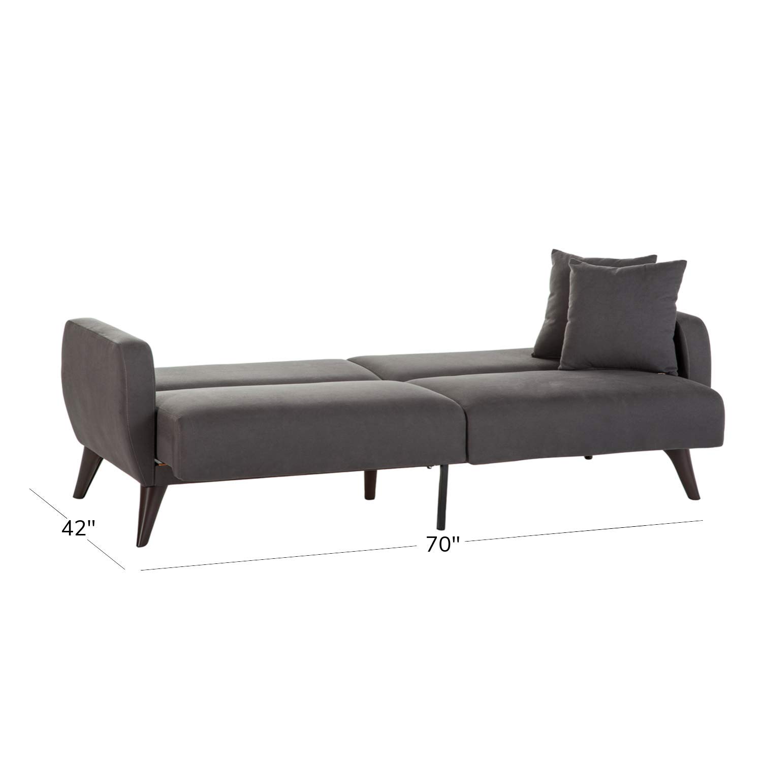 BELLONA Functional Sofa in a Box - Easy Assembly Modern Couch (Charcoal Gray) for Living Room, Apartment & Small Spaces