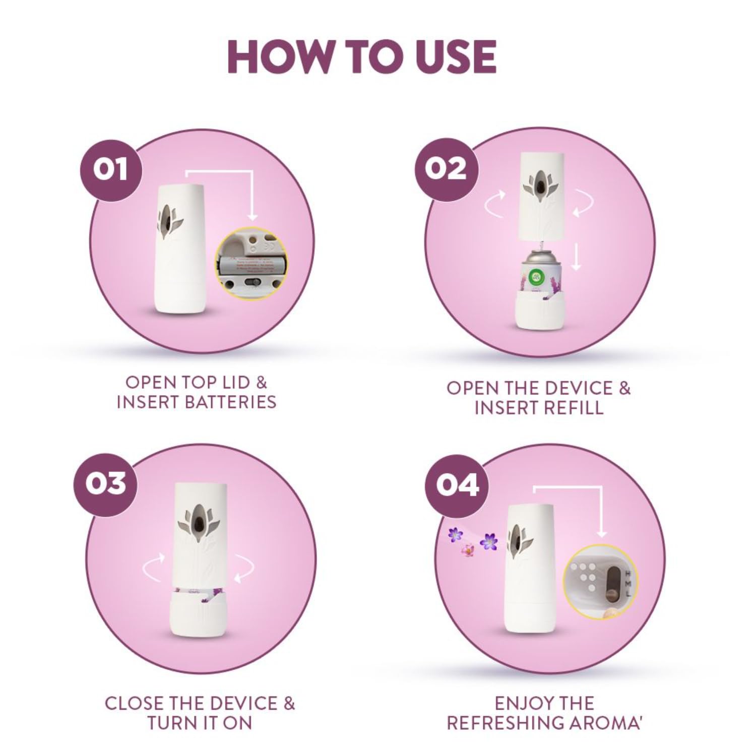 Air Wick Vanilla Freshmatic Automatic Air Freshener Refill, 250ml | 2600 Sprays | Long-Lasting Vanilla Scent | for Home, Bathroom, Office & Car | Continuous Fragrance Dispenser for Fresh Air All Day