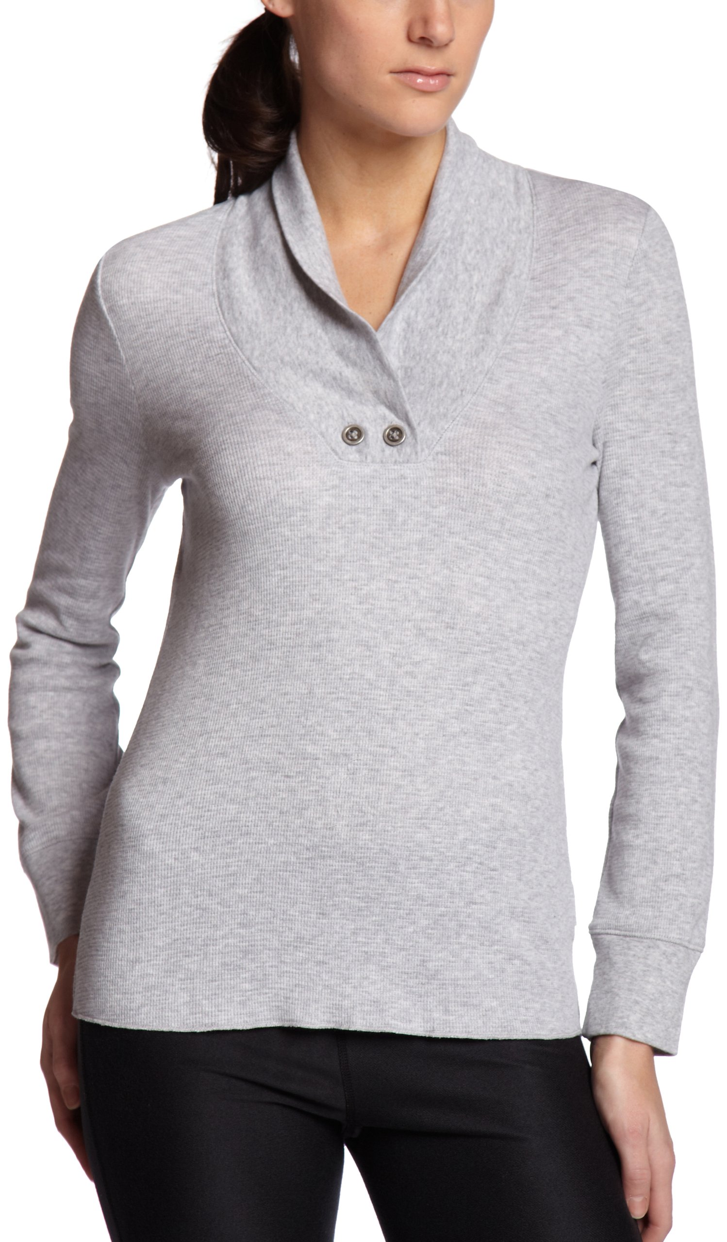 Nautica Women's Waffle Knit Long Sleeve Loungewear Top - Soft Comfortable Casual Shirt for Home, Yoga & Relaxation