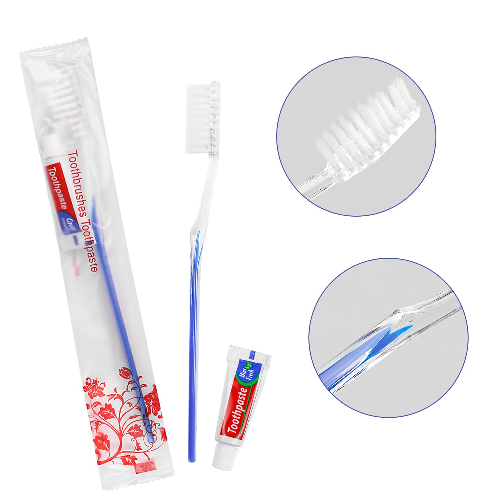 20Pcs Disposable Travel Toothbrush Kit with Toothpaste - Individually Wrapped for Nursing Homes, Hotels & Charity | Portable Oral Care for Camping, Airplane & Emergency Preparedness