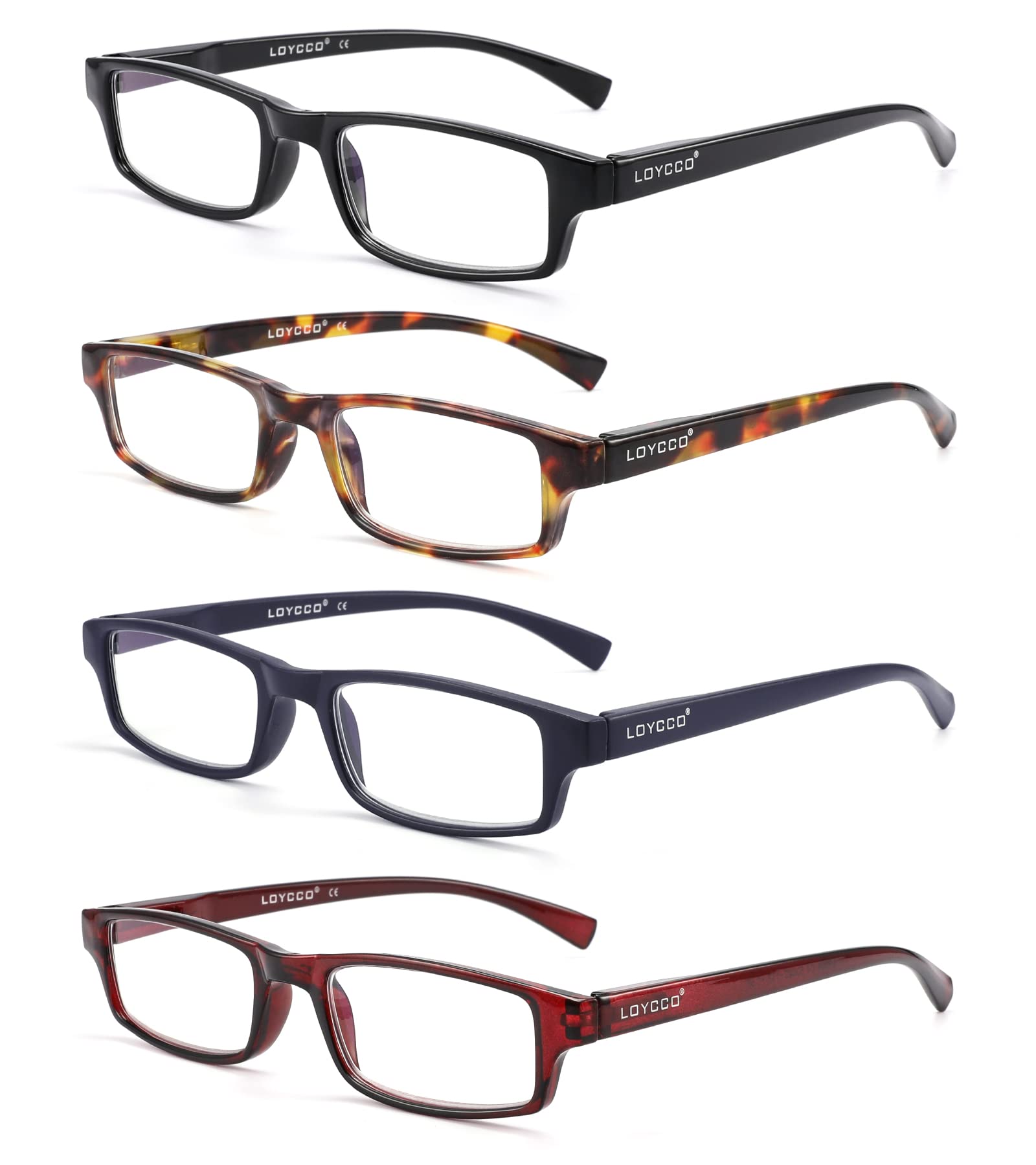 4 Pack Blue Light Blocking Reading Glasses for Women & Men - Anti-Eye Strain Spring Hinge Readers (+1.0 to +3.5 Strength) - Perfect for Computer Work, Reading & Screen Time