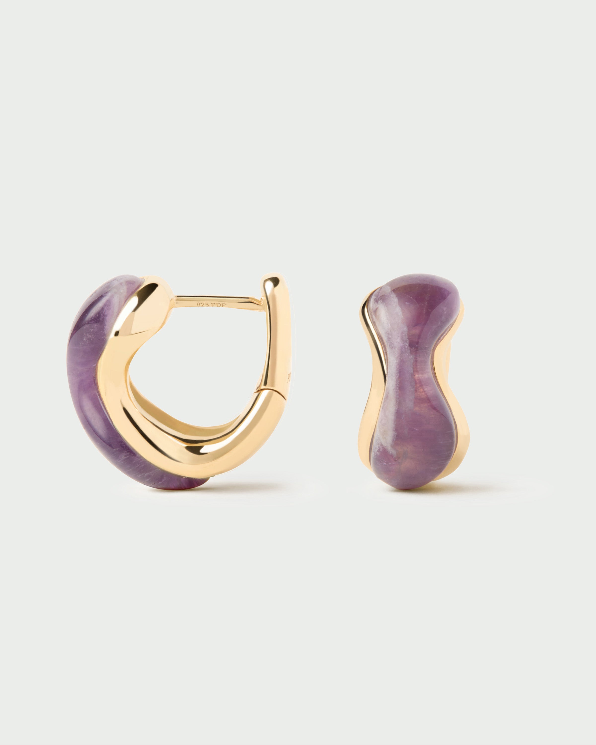 Amethyst Musa Hoops | Elegant Purple Gemstone Earrings for Women | Perfect for Parties, Weddings & Everyday Wear