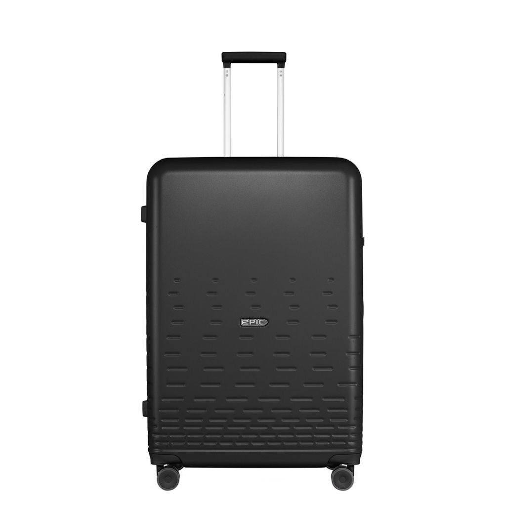 Epic Spin 75cm Large Lightweight Suitcase - Matt Black Luggage for Travel, Business Trips & Vacations | Durable Spinner Wheels & Lightweight Design