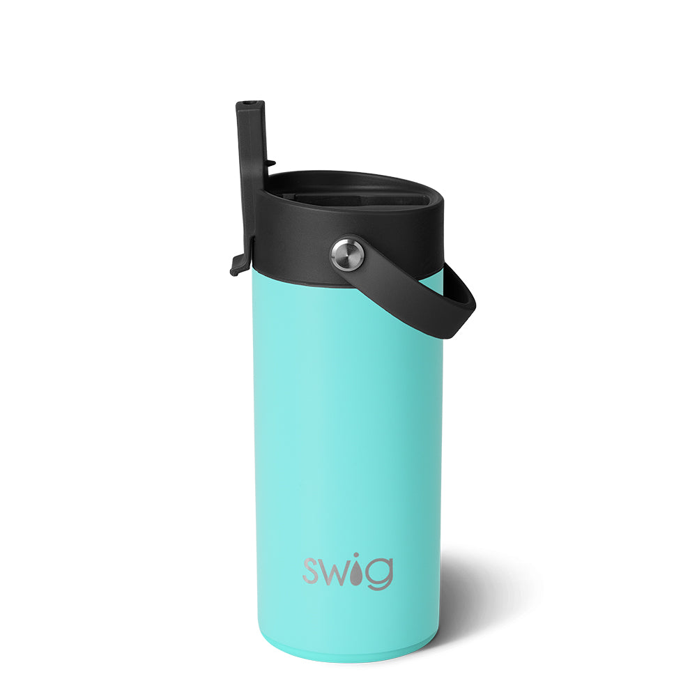 Aqua Flip + Sip Slim Tumbler 12oz - Insulated Stainless Steel Water Bottle with Leak-Proof Lid | Perfect for Gym, Office & Outdoor Activities