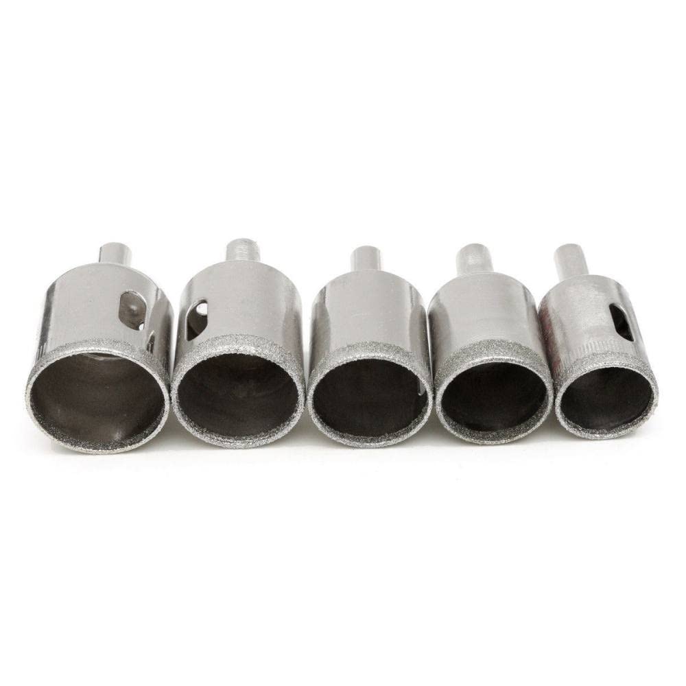 20pcs Diamond Coated Drill Bit Set for Tile, Marble, Glass & Ceramic - 3mm-50mm Hole Saw Drilling Bits for Power Tools - Perfect for Home Renovation, DIY Projects & Professional Construction Work