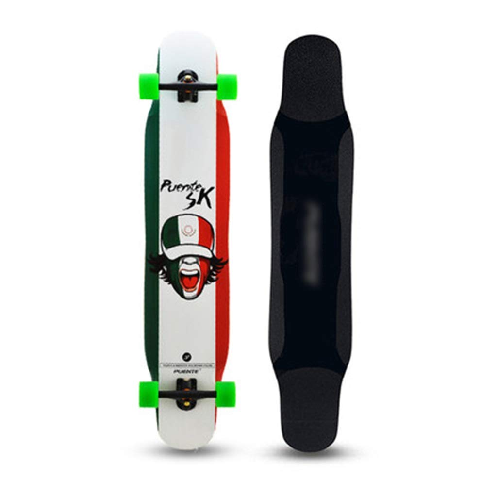Professional 4-Wheel Skateboard Longboard for Boys & Girls - 118x24x13cm Dancing, Cruising, Street & Beginner Training (White) - Perfect for Commuting, Tricks & Outdoor Fun