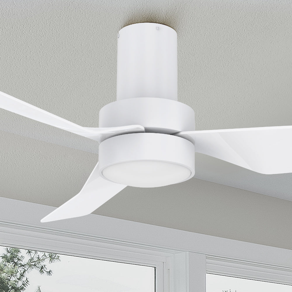 Barnet 44 Inch Smart Ceiling Fan with LED Light & Remote Control - Flush Mount Design for Bedroom, Living Room & Office | Energy Efficient & Quiet Operation