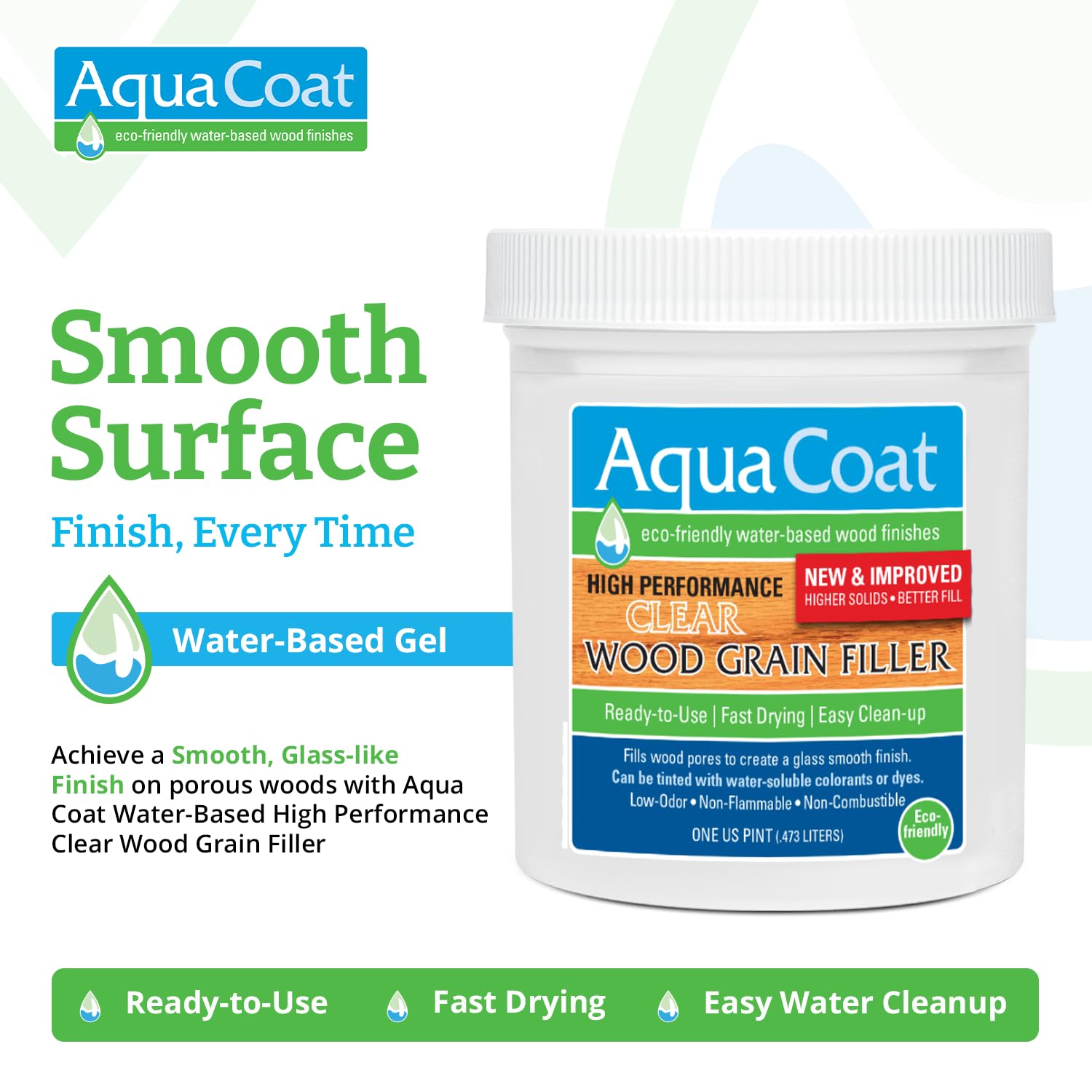 Fast-Drying Aqua Coat Wood Grain Filler Gel - DIY & Professional Use