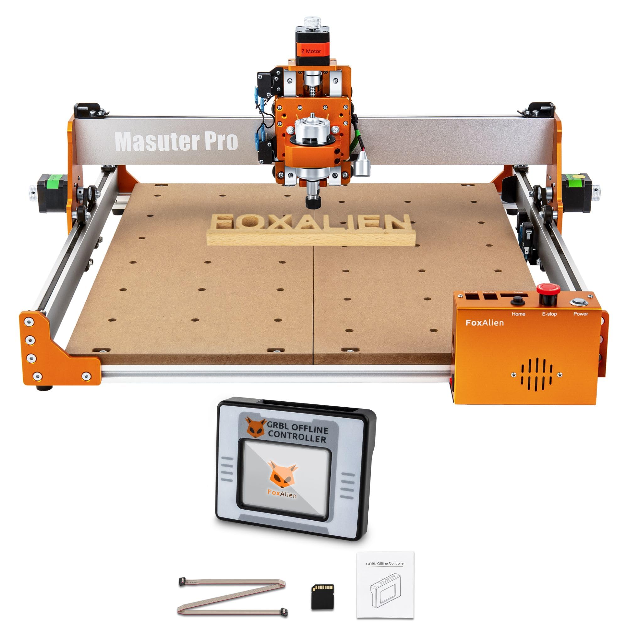 FoxAlien Masuter Pro 3-Axis CNC Router Machine with 2.4 Inch Touchscreen Offline Controller - Perfect for Woodworking, Metal Engraving & DIY Projects