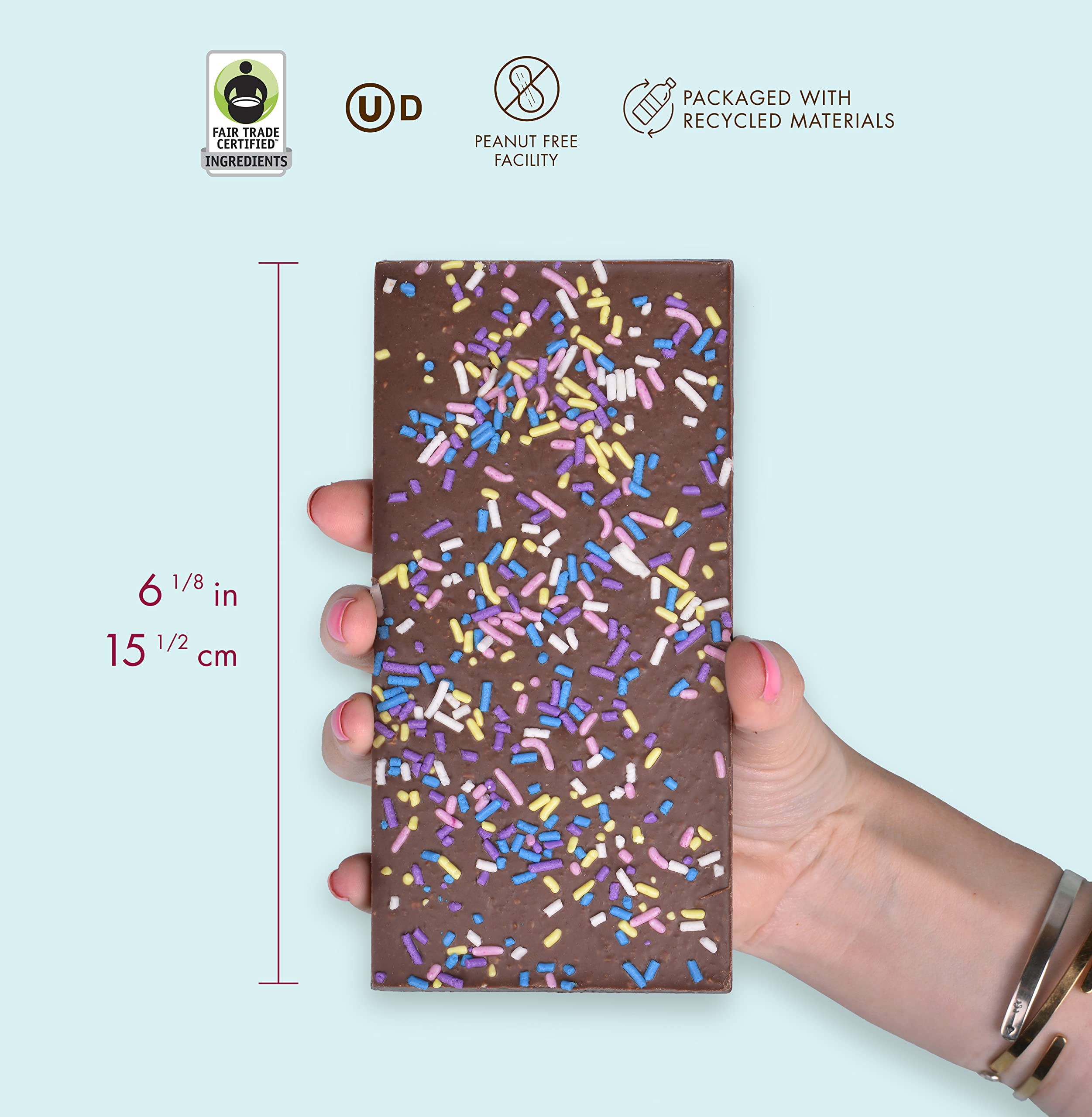 Chuao Chocolatier Sprinkle Dreams Milk Chocolate Bars - Gourmet Waffle Cone No Preservatives - 3 Pack Chocolate Gift Box for Birthdays, Thank You Gifts, Care Packages & Holiday Treats