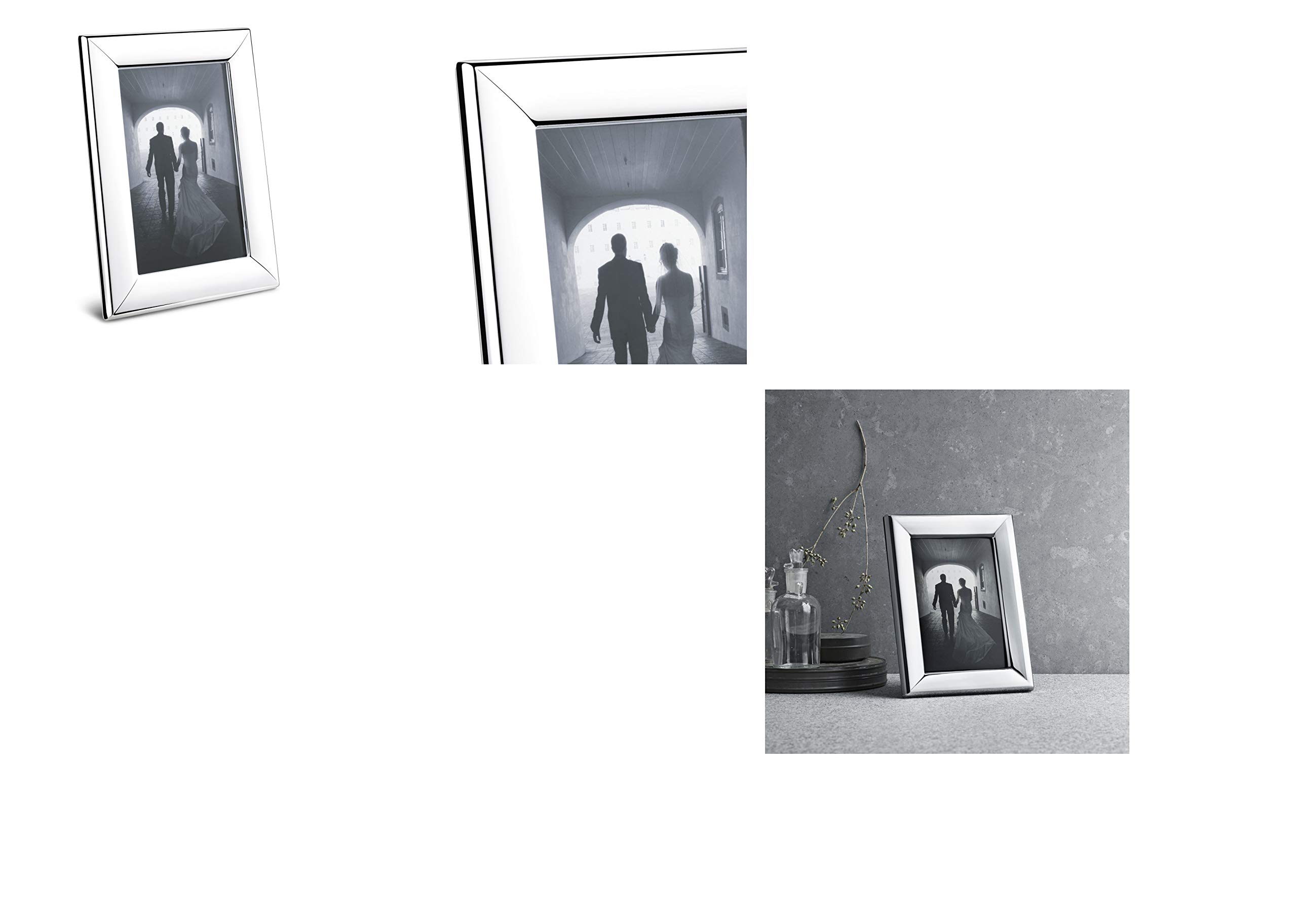 Georg Jensen Modern Picture Frame 6x8 Inch - Elegant Silver Photo Frame for Home & Office Decor, Perfect for Displaying Family Photos & Artwork