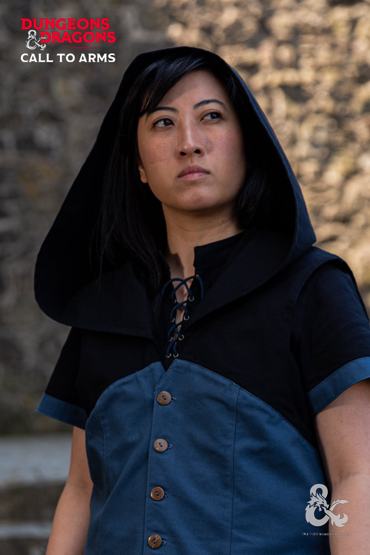 Dungeons & Dragons Rogue Costume Set - Black & Woad Blue Outfit for Cosplay, LARP & Fantasy Roleplaying Games | Perfect for Halloween, Conventions & D&D Sessions
