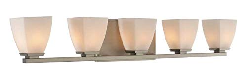 Huntington 5-Light Bathroom Vanity Light Fixture in Satin Nickel Finish - Perfect for Modern Bathrooms, Powder Rooms & Spa Retreats