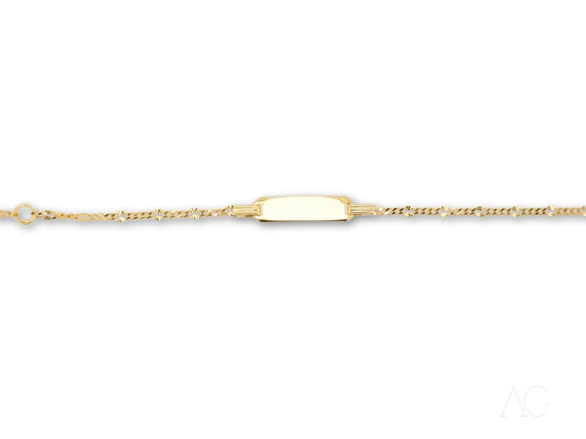 18K Gold Personalized Kids ID Bracelet with Spring Ring Lock - Custom Name Engraved for Safety & Style - Perfect for School, Travel & Everyday Wear