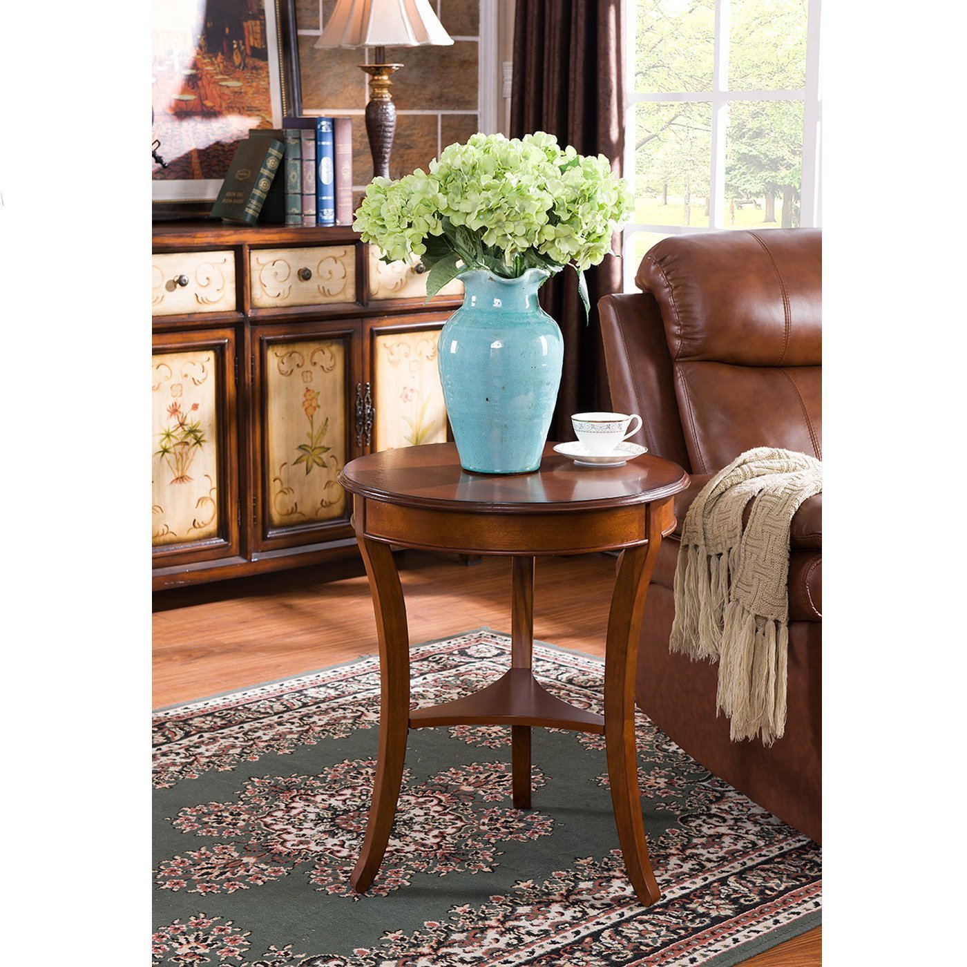 Premium Cedar Wood Round Tripod Table - Handcrafted Outdoor & Indoor Side Table for Patio, Garden, or Living Room - Rustic Home Decor & Functional Accent Piece