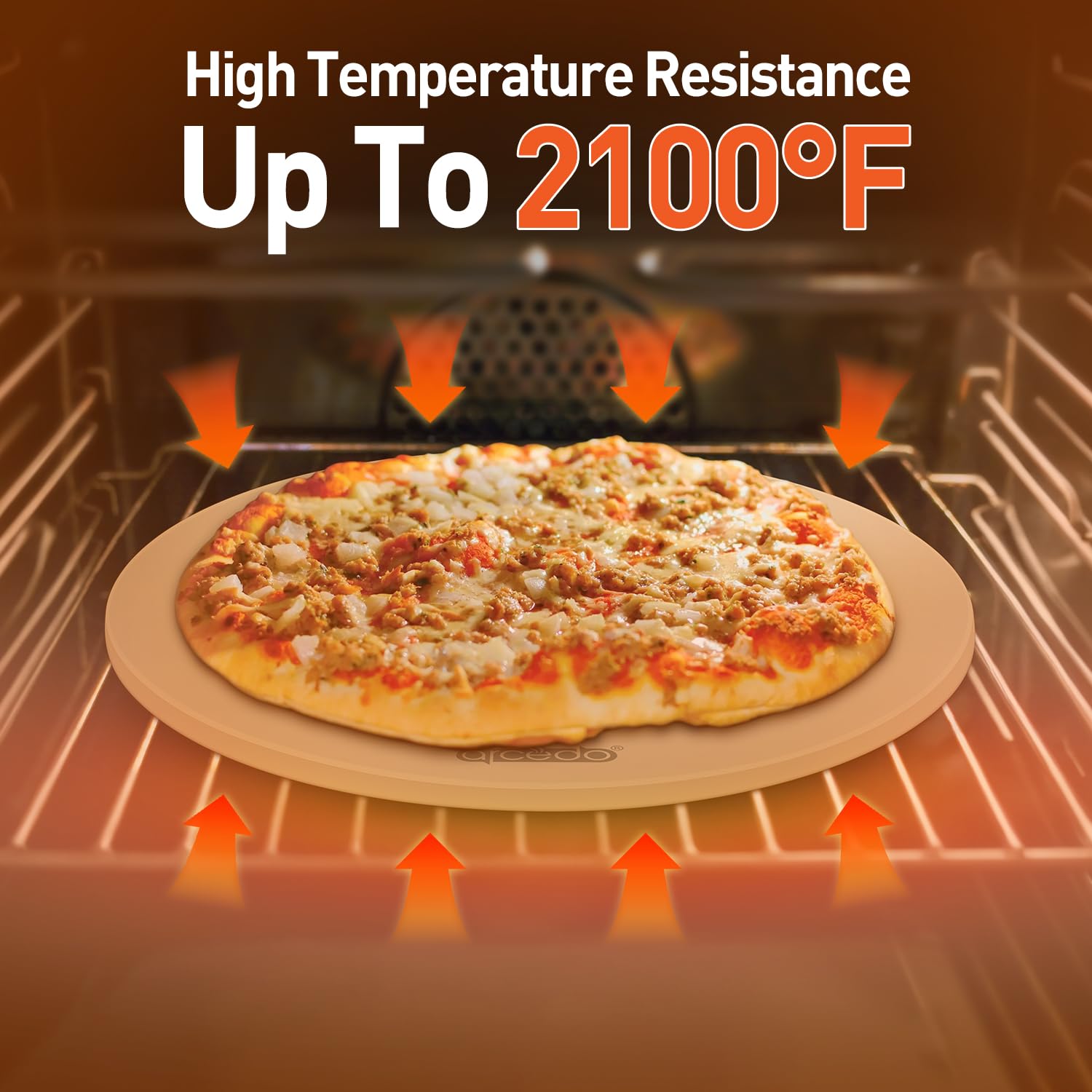 16 Inch Round Cordierite Pizza Stone for Oven - Thermal Shock Resistant Baking Stone for Bread, Pizza & BBQ Grilling - Includes PE Scraper - Perfect for Home Baking, Outdoor Cooking & Restaurant Use
