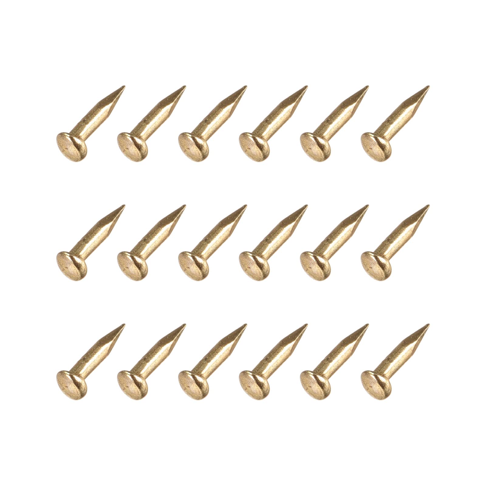 METALLIXITY 500pcs Small Nails (1.2x6mm) - Carbon Steel Tiny Hardware Nails for Woodworking, DIY Projects & Home Repairs - Brass Tone Finish - Perfect for Furniture Assembly, Picture Hanging & Crafting