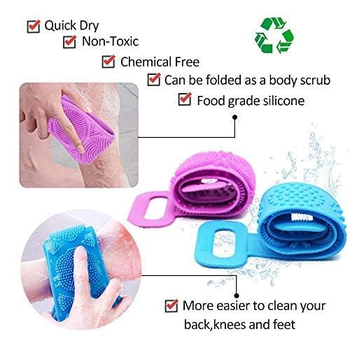 Sampton Silicone Body Scrubber - Dual-Sided Exfoliating Brush for Deep Skin Cleaning & Massage - Perfect for Shower & Bath Use