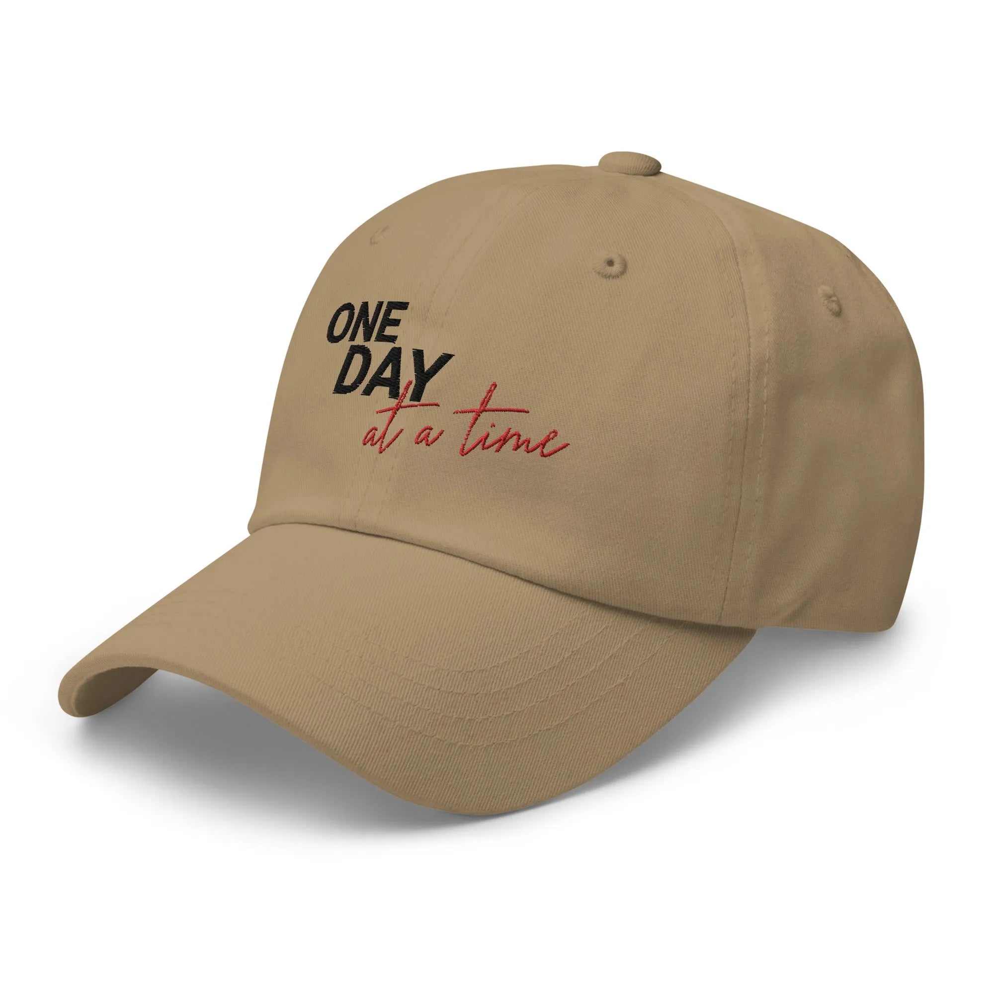 One Day At A Time Embroidered Dad Hat - Adjustable Cotton Baseball Cap for Men & Women - Perfect for Outdoor Activities, Sports & Casual Wear