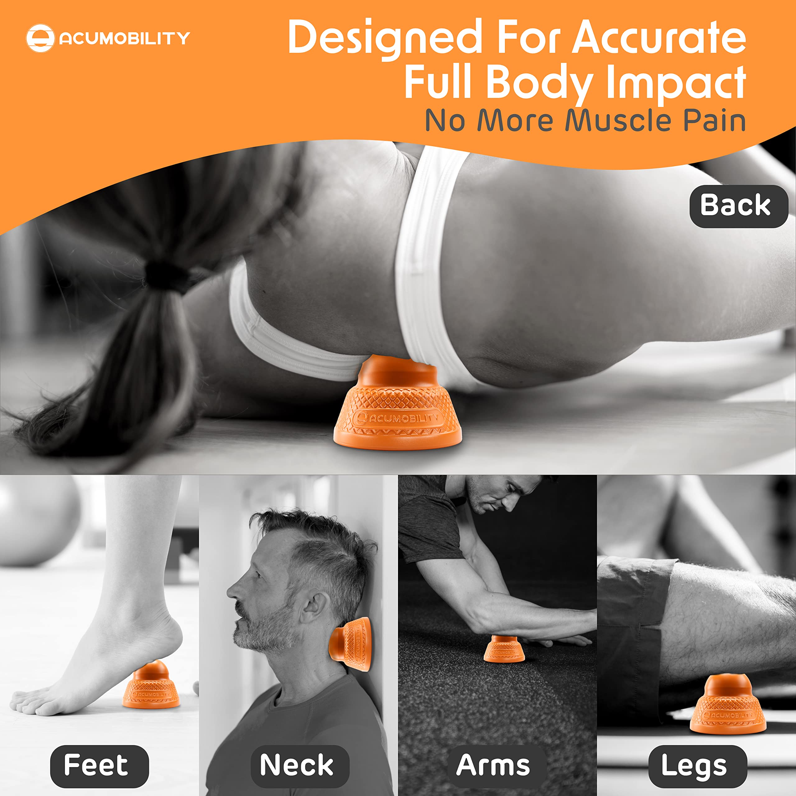 Acumobility Massage Ball Roller 2 Pack - Trigger Point Therapy Ball for Foot, Back & Muscle Pain Relief - Physical Therapy & Deep Tissue Massage Tool - Perfect for Home, Gym & Office Use