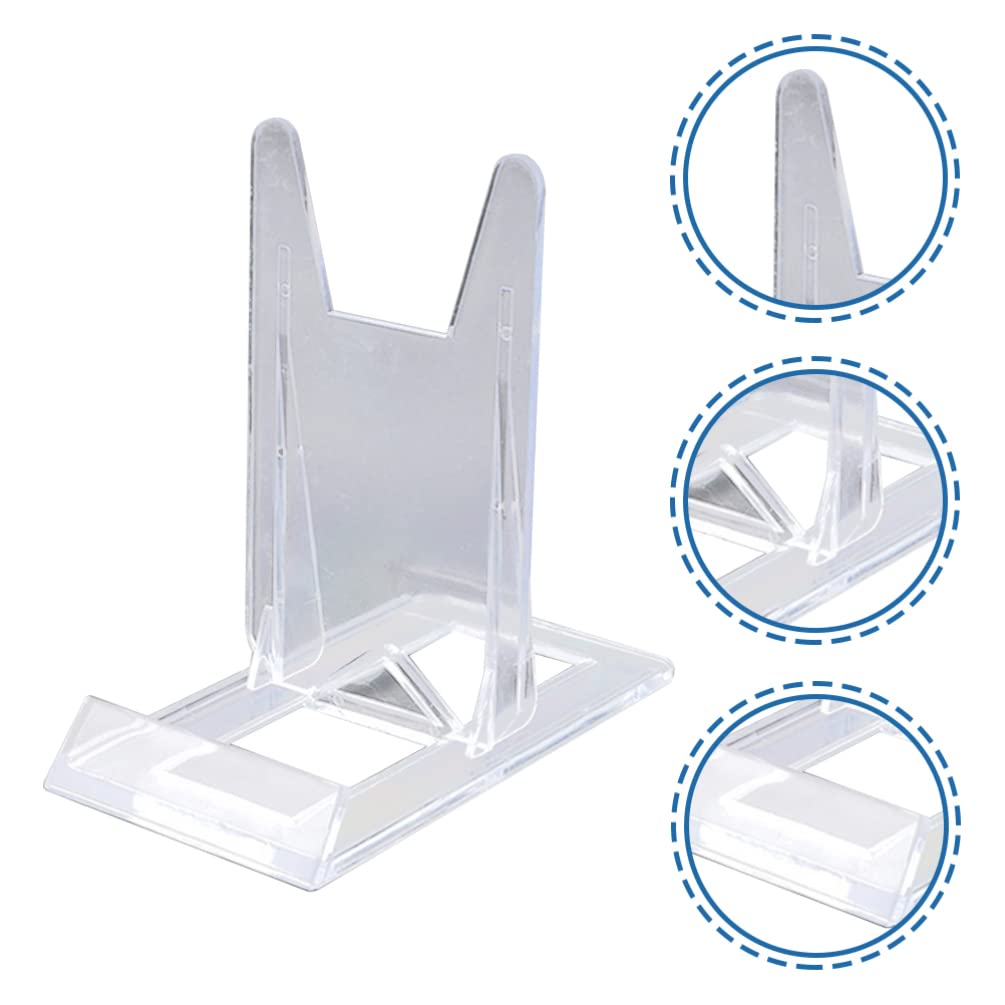 20pcs Clear Plastic Business Card Holder Display Stand - Multipurpose Phone Stand for Car, Shelf & Photo Frame - Perfect for Office, Retail & Home Organization