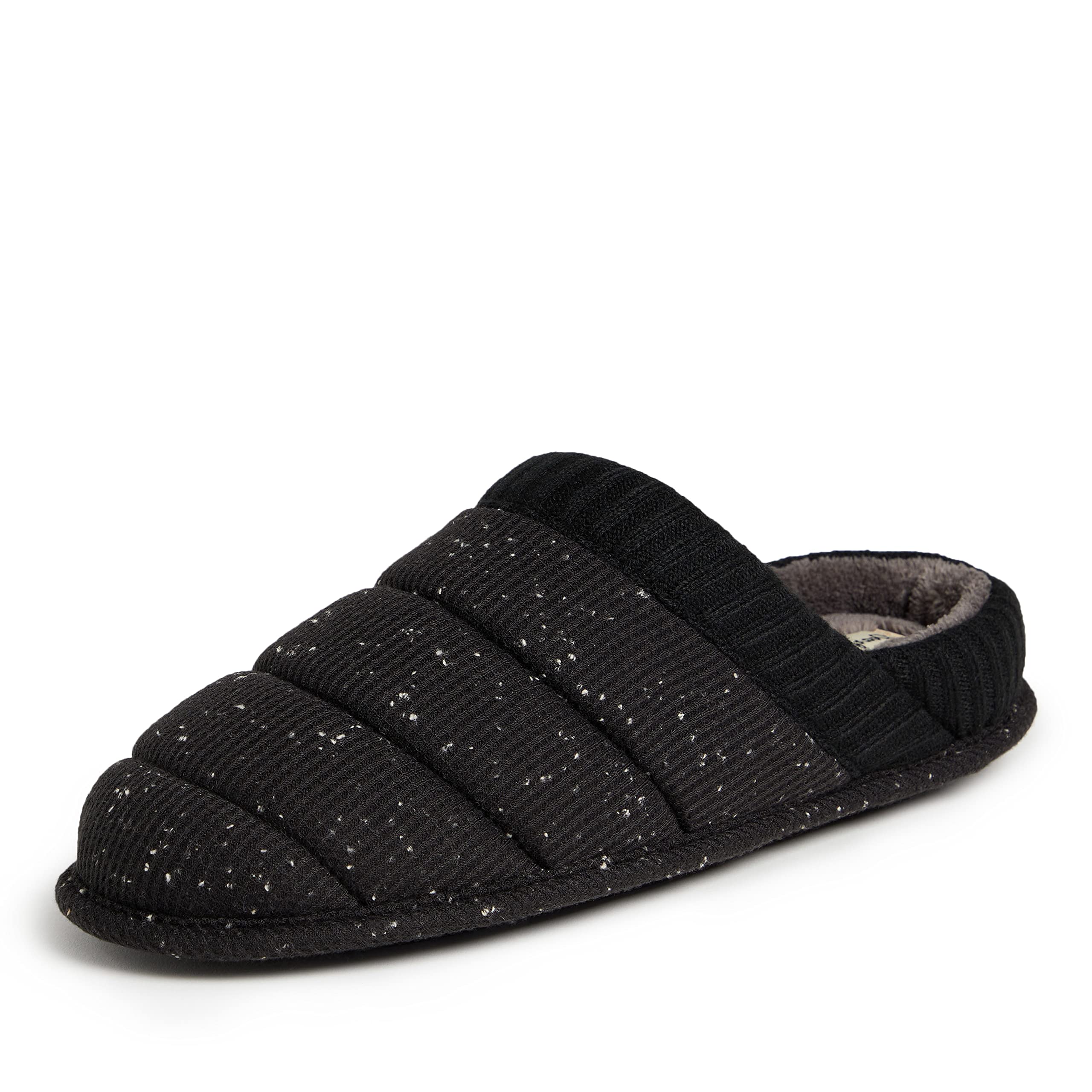 Dearfoams Men's Aiden Waffle Knit Clog Slippers - Comfortable House Shoes for Indoor & Outdoor Use - Perfect for Relaxing at Home, Running Errands or Quick Trips