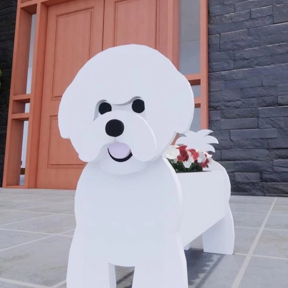 Cute Dog Shaped Planter - Large Cartoon Animal Flower Pot for Home, Office & Garden Decor - Perfect for Succulents, Herbs & Small Plants | Hikuma Dog Planter