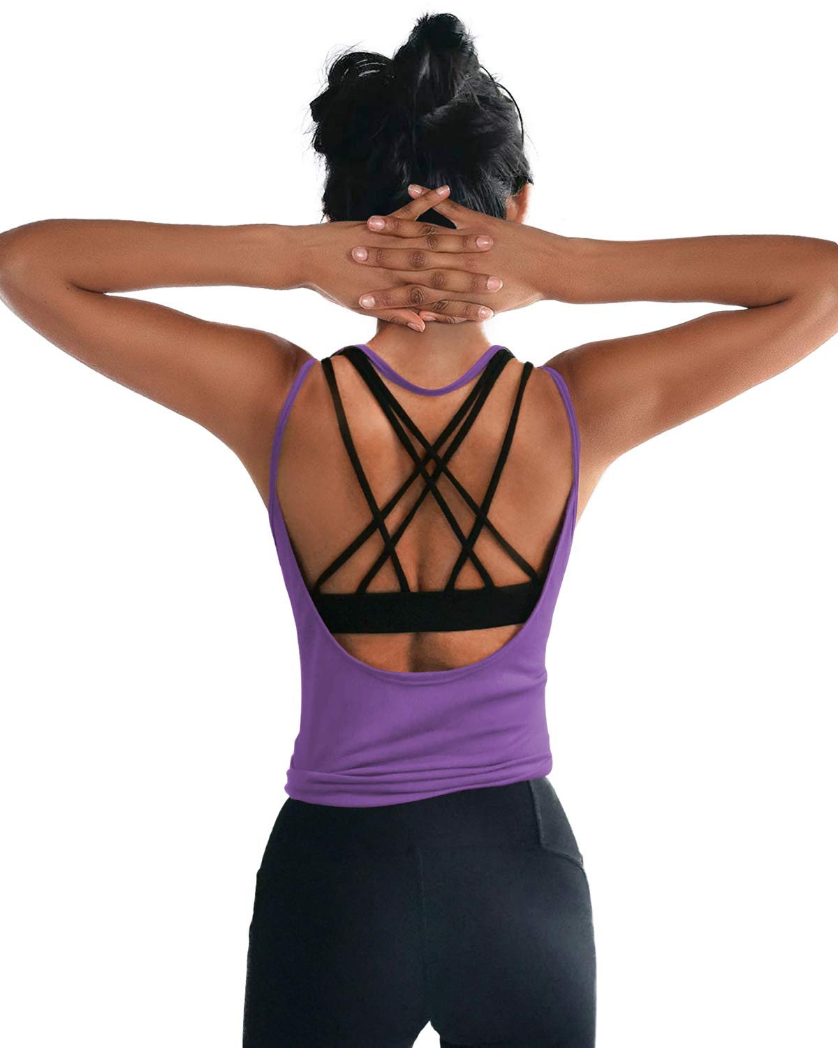OYANUS Women's Summer Workout Tops - Sexy Backless Yoga Shirts, Open Back Activewear for Running, Sports & Gym - Breathable Tank Tops for Yoga, Pilates & Fitness Training
