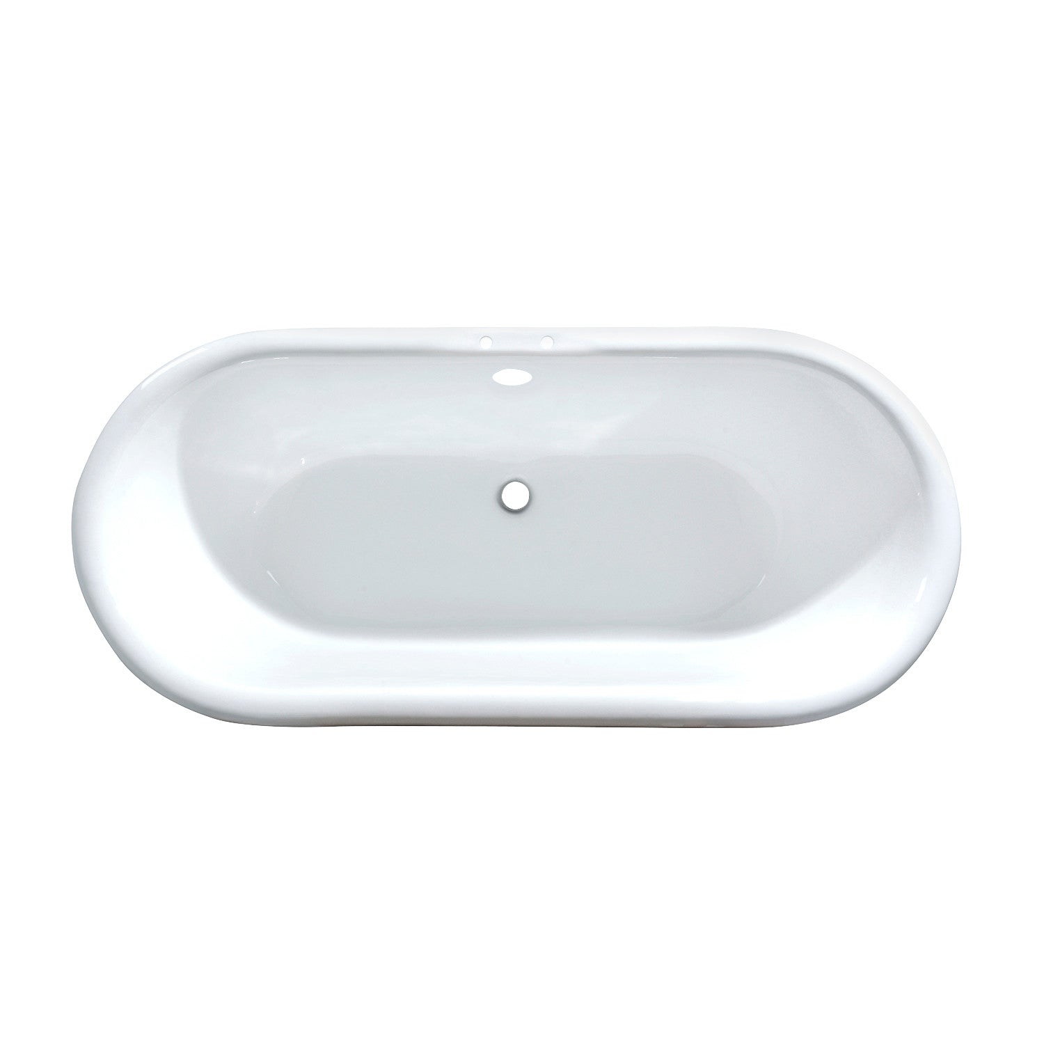 Aqua Eden 66 Inch Cast Iron Clawfoot Bathtub - Oval Double Ended Freestanding Tub with 7 Inch Faucet Holes (Black/White/Oil Rubbed Bronze) | Vintage Bathroom Centerpiece for Luxury Homes & Spa Retreats