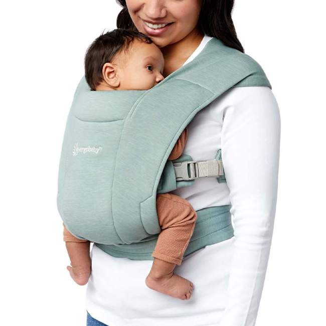 Ergo Baby Embrace Baby Carrier - Lightweight & Breathable Infant Carrier for Newborns to Toddlers - Comfortable & Hands-Free Baby Wearing - Perfect for Travel, Hiking & Daily Use (Jade)