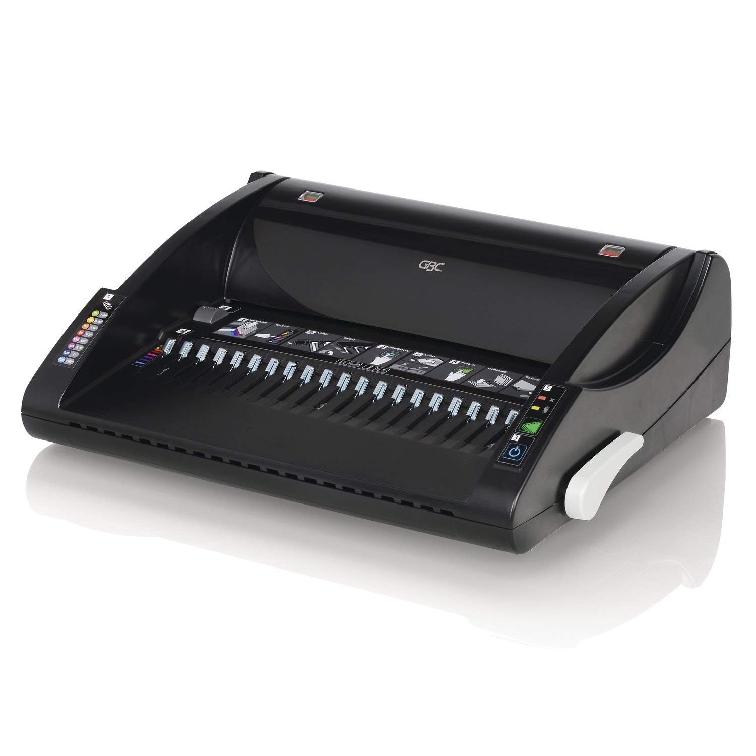 GBC CombBind C110E Electric Binding Machine - Binds 330 Sheets, Punches 15 Pages - Perfect for Office Documents, Reports & Presentations - Gray (7704250A)