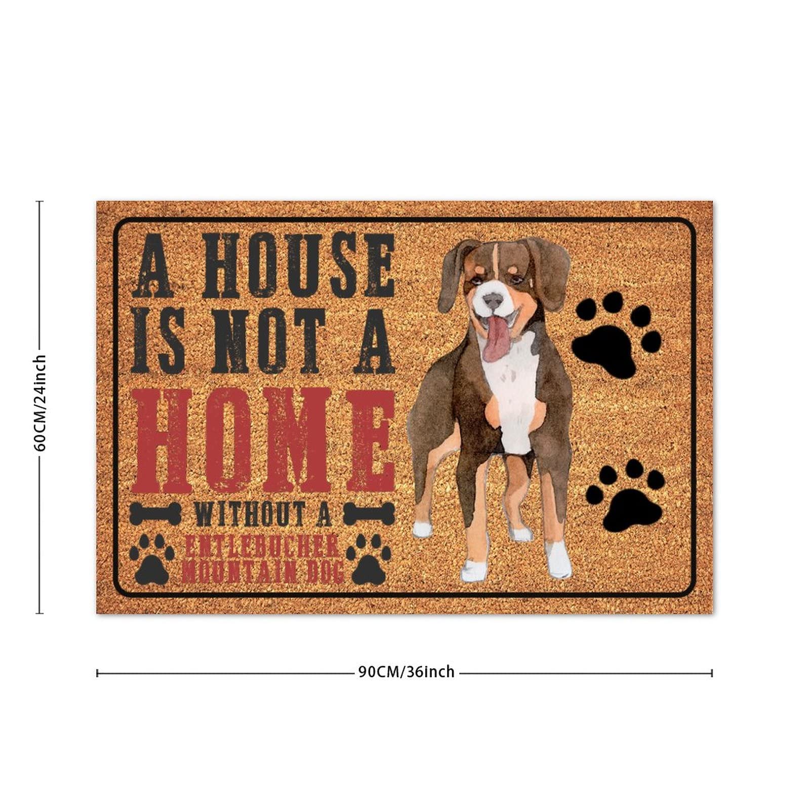 Easy to Clean Entlebucher Mountain Dog Coir Doormat - Indoor/Outdoor Welcome Mat for Front Entrance, 24x36 Inch - Perfect Home Gift for Dog Lovers | Great for Muddy Paws & Welcoming Guests