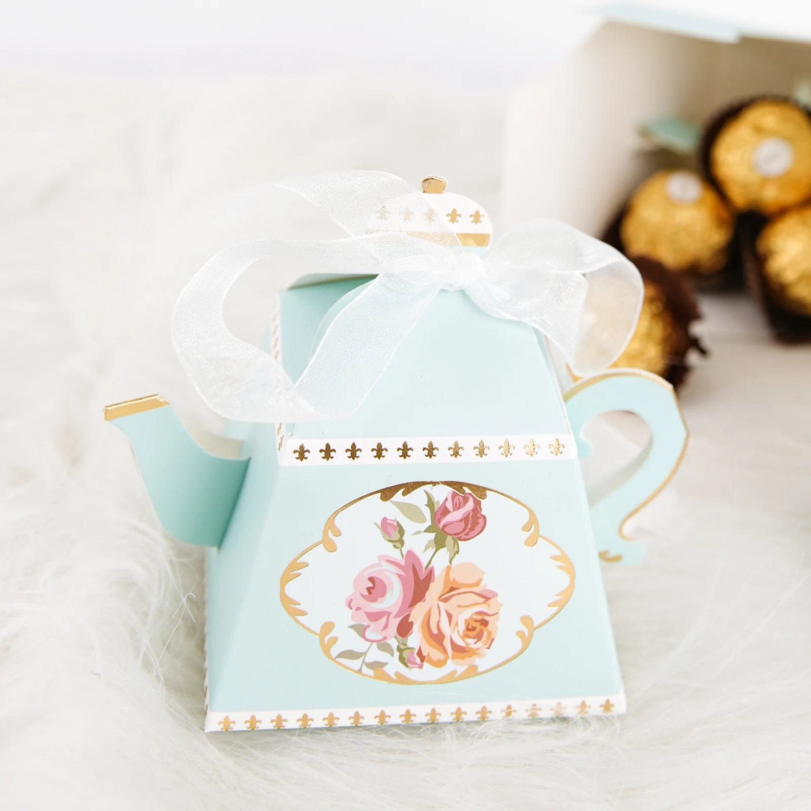 25 Mini Teapot Wedding Favors with Ribbon - Elegant Tea Party Favors for Bridal Shower, Baby Shower & Special Events
