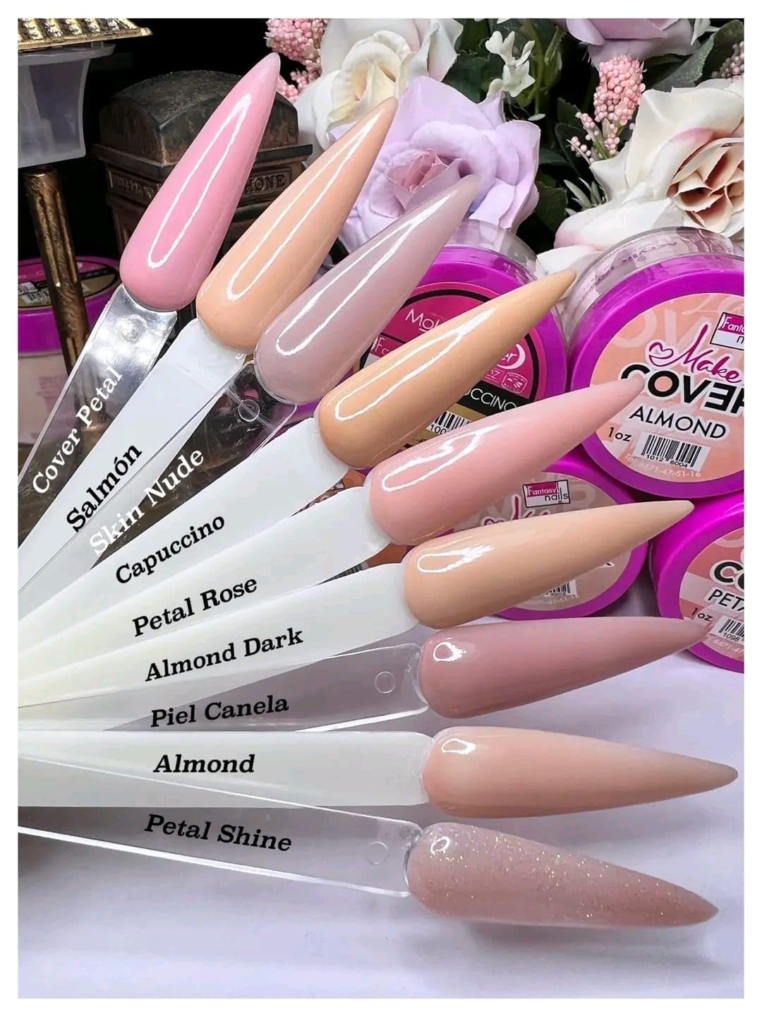 Fantasy Nails Acrylic Cover - Almond Shaped Dark False Nails 2oz for Women | Perfect for Parties, Weddings, and Special Occasions