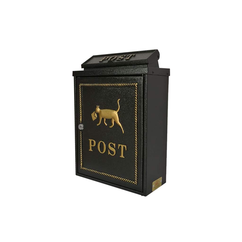 Antique European Classical Villa Mailbox - Vintage Metallic Letter Post Box for Home & Garden Decor - Perfect for Front Yard, Porch, and Outdoor Use