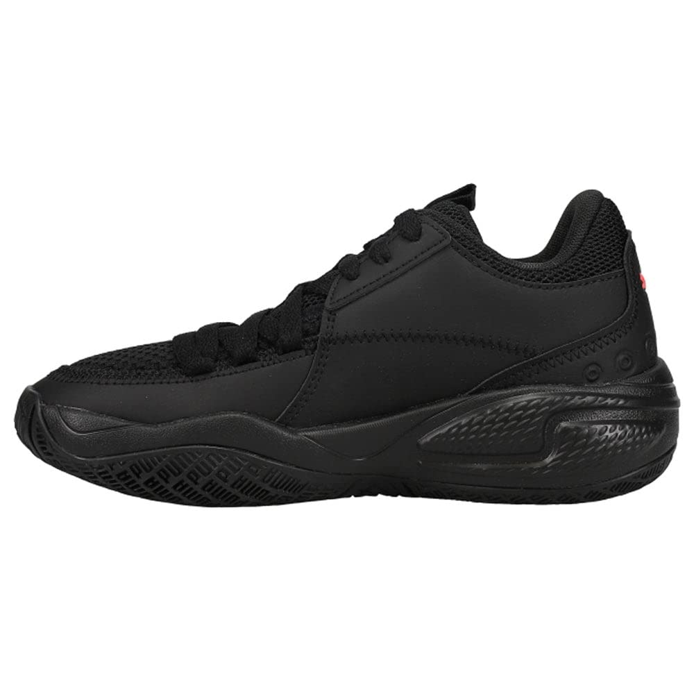 PUMA Kids Boys Court Rider Pop Basketball Sneakers - Black Athletic Shoes for Boys | Lightweight & Durable for Basketball, Running & School Activities