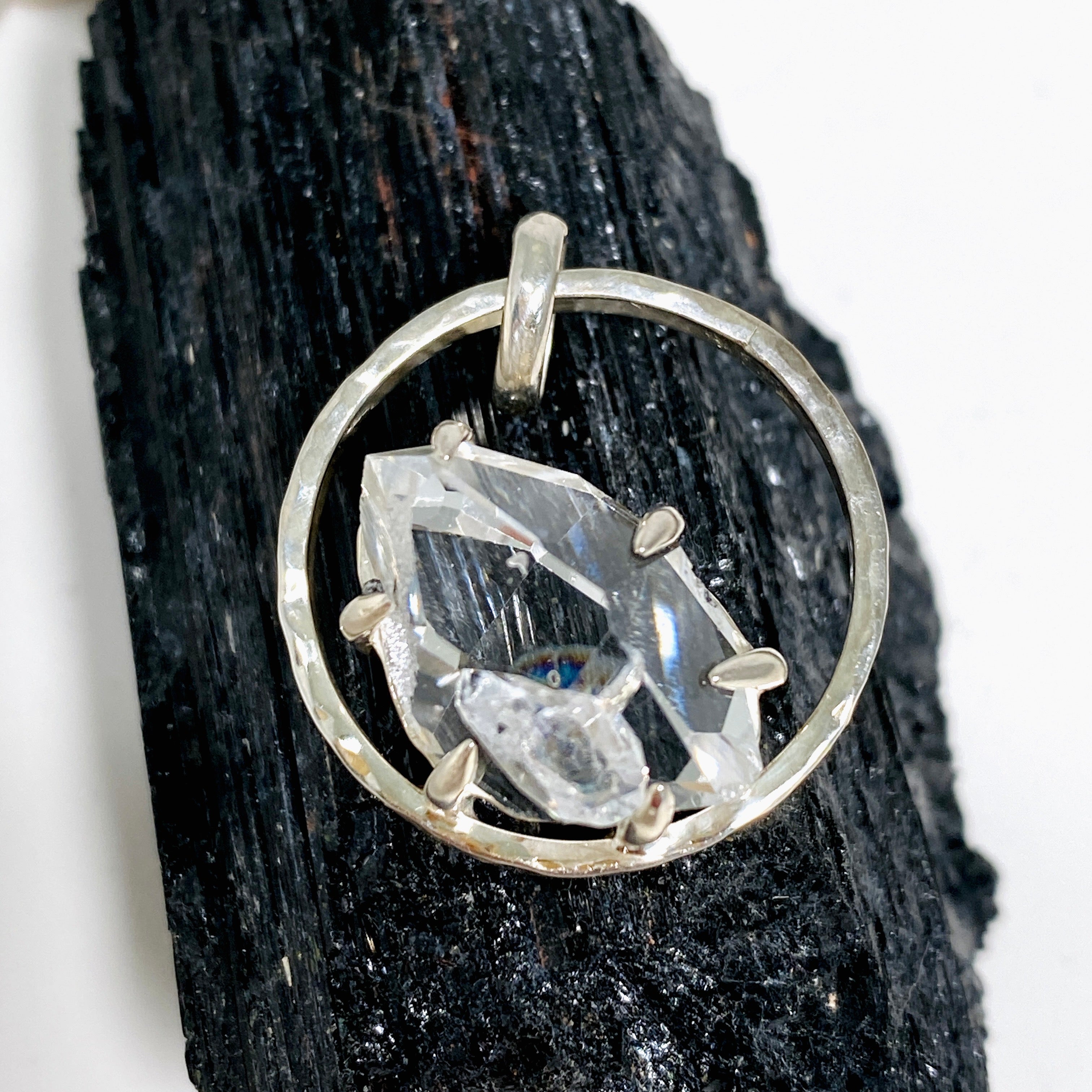Natural Herkimer Diamond Pendant Necklace - 925 Sterling Silver Jewelry for Women - Healing Crystal Gift for Meditation & Energy Work