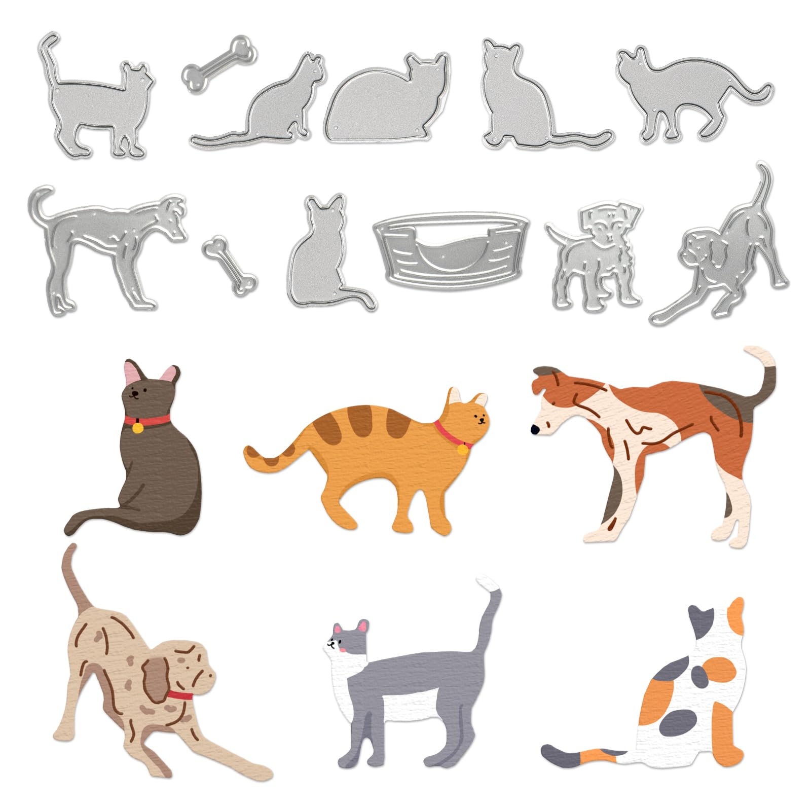 Pet Metal Cutting Dies for Scrapbooking & Cards - Dog Bone Shapes for DIY Crafts & Gifts
