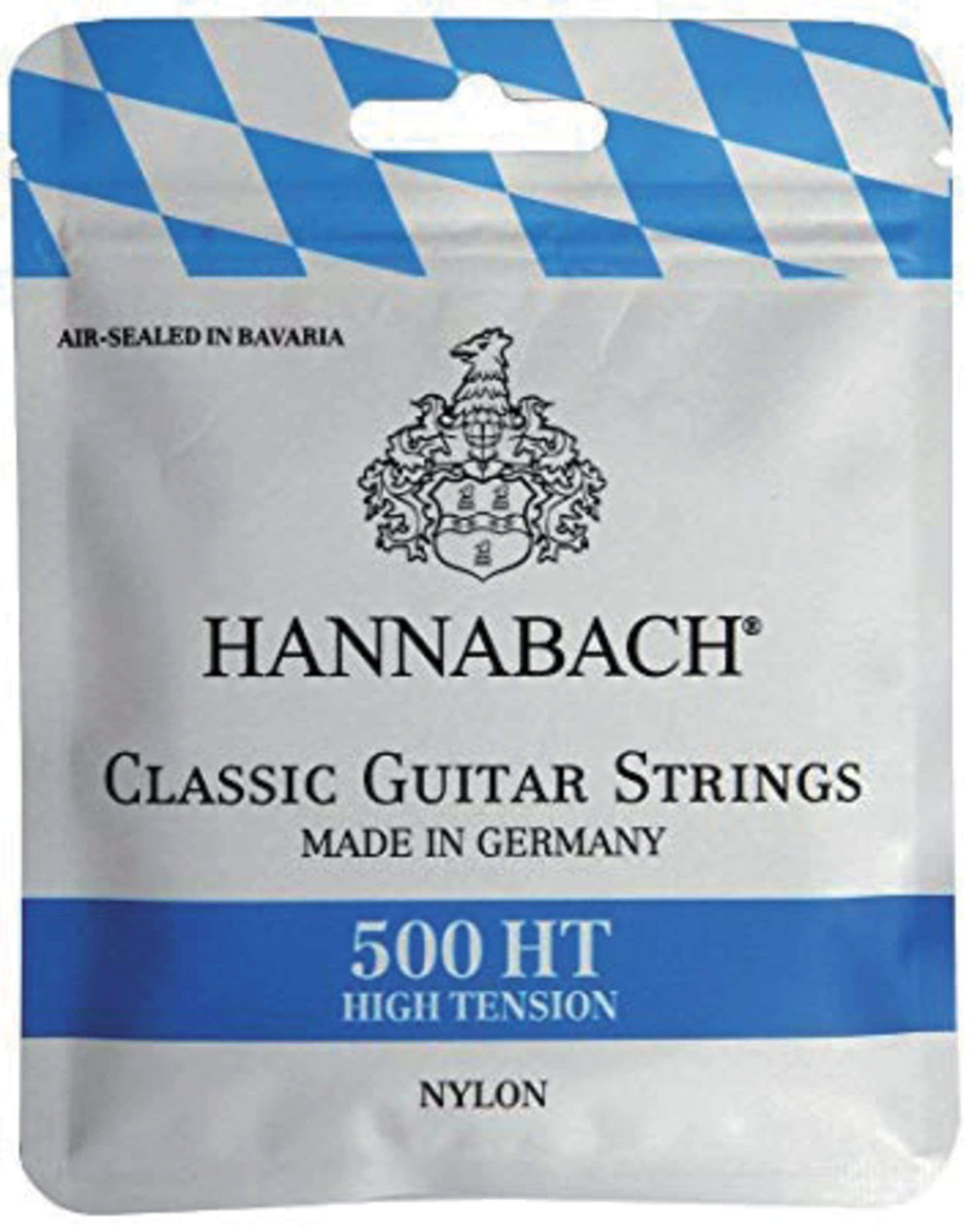 Hannabach 500HT High Tension Classical Guitar Strings Set - Silver-Plated Copper Wound Nylon Strings for Professional Guitarists | Perfect for Concerts, Recording & Practice