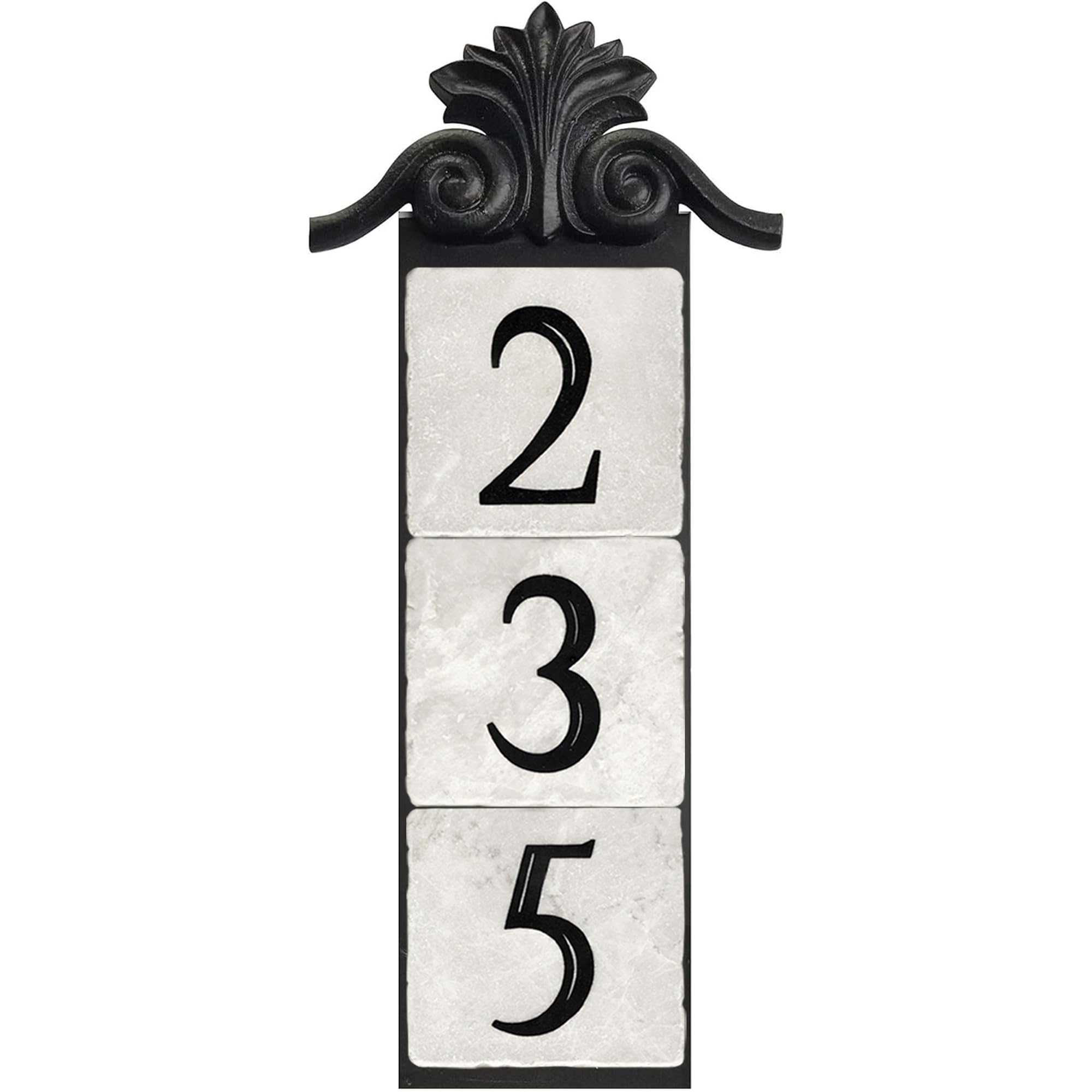 NACH Crested 3-Number Cast Iron Address Plaque for Houses - 16