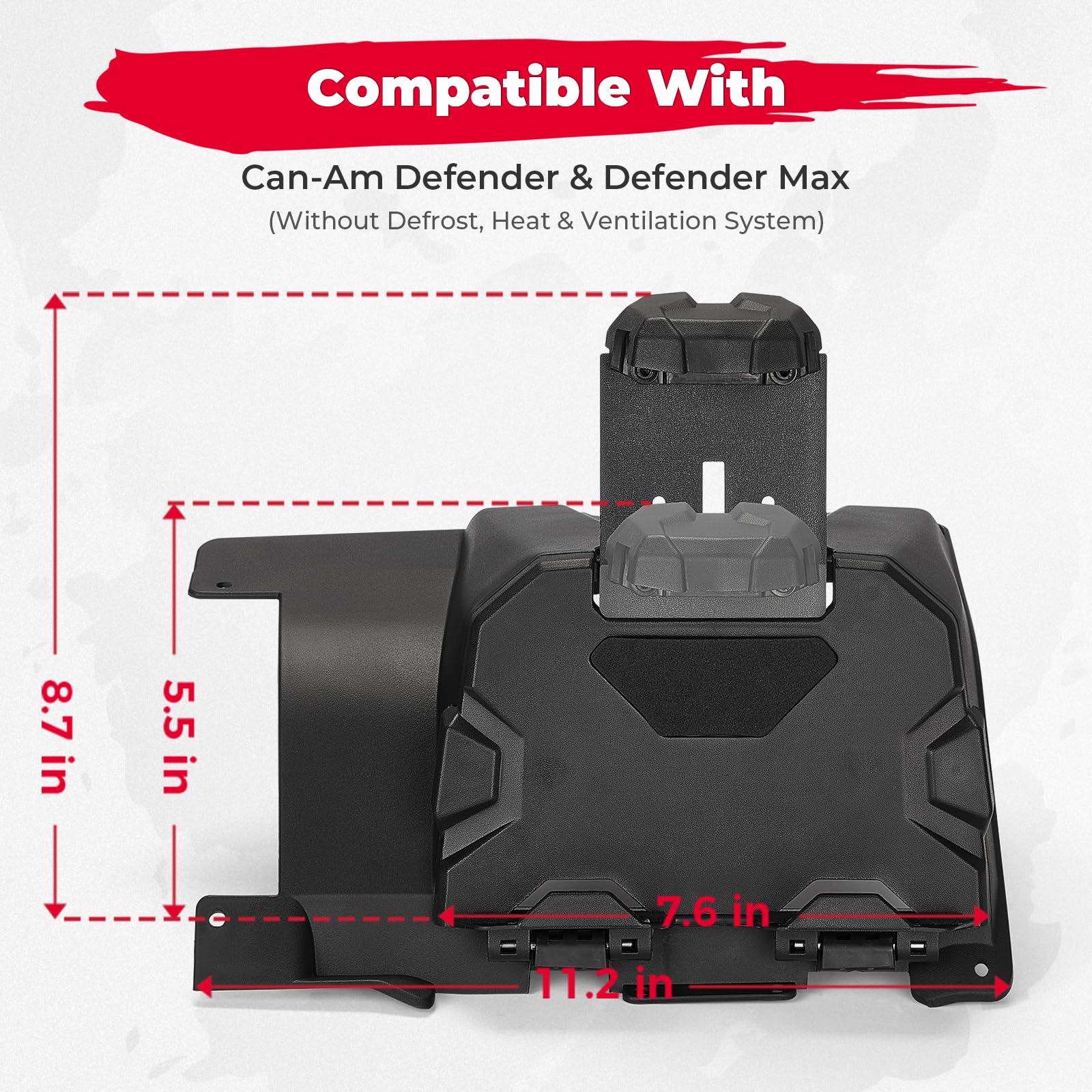 KEMIMOTO Universal Electronic Device Holder with Storage - Phone & Tablet Mount Dashboard Organizer Box for Can-Am Defender 2016-2024 | Car Accessories for Off-Road & Work Trucks